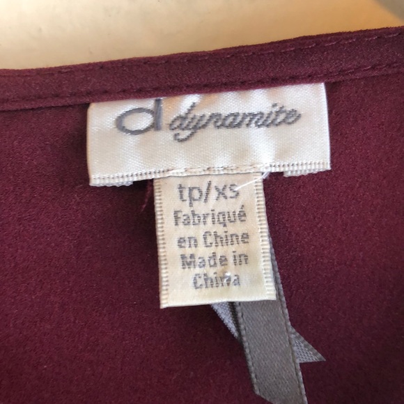 DYNAMITE | Burgundy Tank with Buttons - Picture 5 of 7